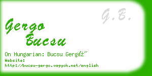 gergo bucsu business card